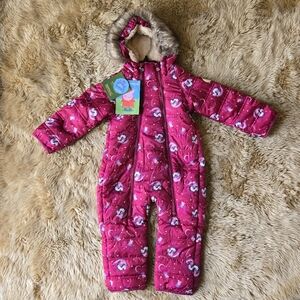 Regatta Peppa Pig Fur Trim Hooded Kids Snowsuit 6 12 24 36 Months New NWT